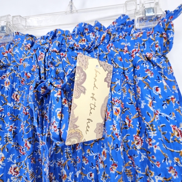 NWT Band of The Free XS Blue Floral Wide Leg Smocked High Waist Palazzo Pants - Picture 5 of 8